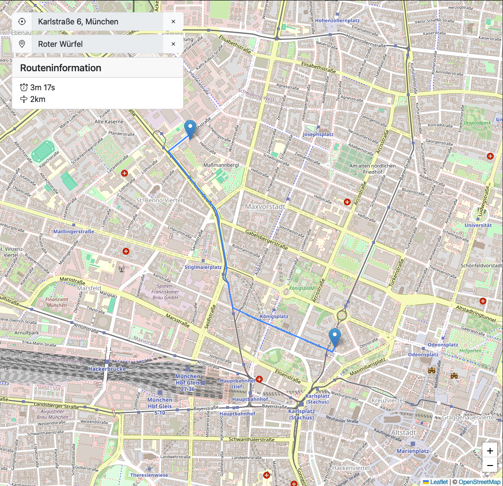 Screenshot vom Demo-Frontend